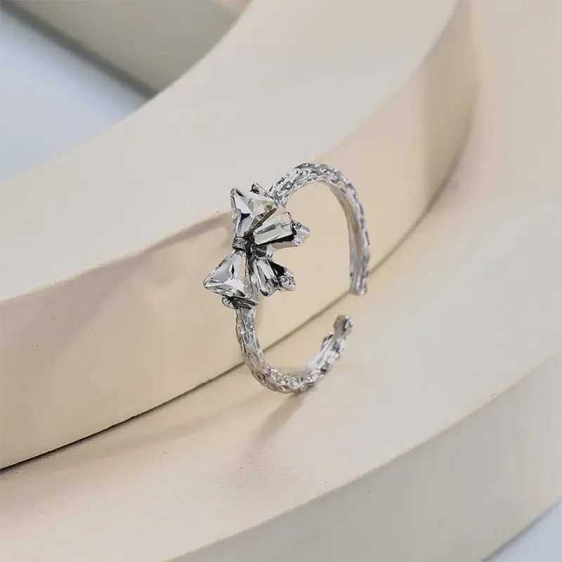 Heta försäljningar Mode ring med multifunktionell rosett, öppen justerbar legering nisch enkel och söt ring, kvinnors smycken accessoarer_voghion.com