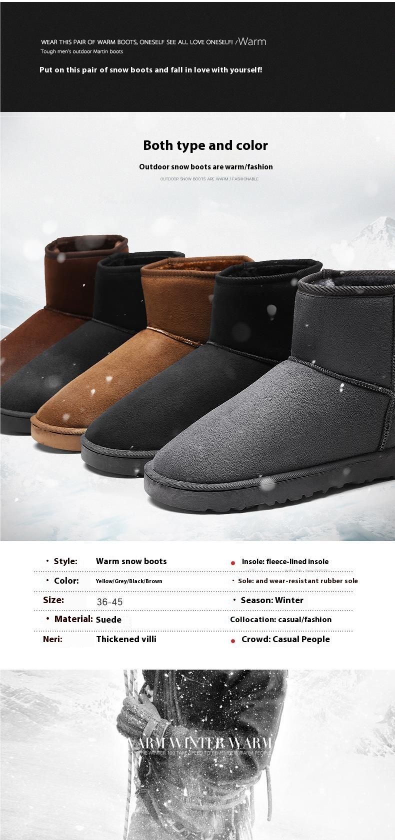 Schneemänner im Winter, dicke warme Fleece-, Schwarzbrot-, Pelz- und Lederschuhe, nordöstliche Baumwollstiefel für_voghion.com