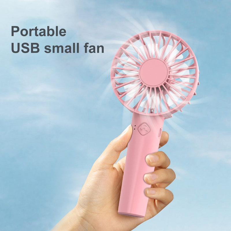Ruixingst 1 Set, 600 mAh, Mini-Ventilator mit 3 Geschwindigkeiten, 7 Flügeln, abnehmbarer Basis, starker Wind, batteriebetrieben, wiederaufladbar, Mini-Taschen-Handventilator für Wohnheim_voghion.com