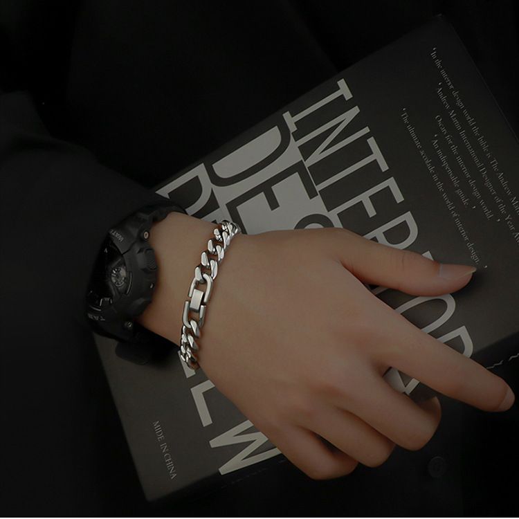 Bracciale punk cubano per uomo e donna, minimalista alla moda, celebrità di Internet e catena di strada cool Instagram Hip-hop_voghion.com