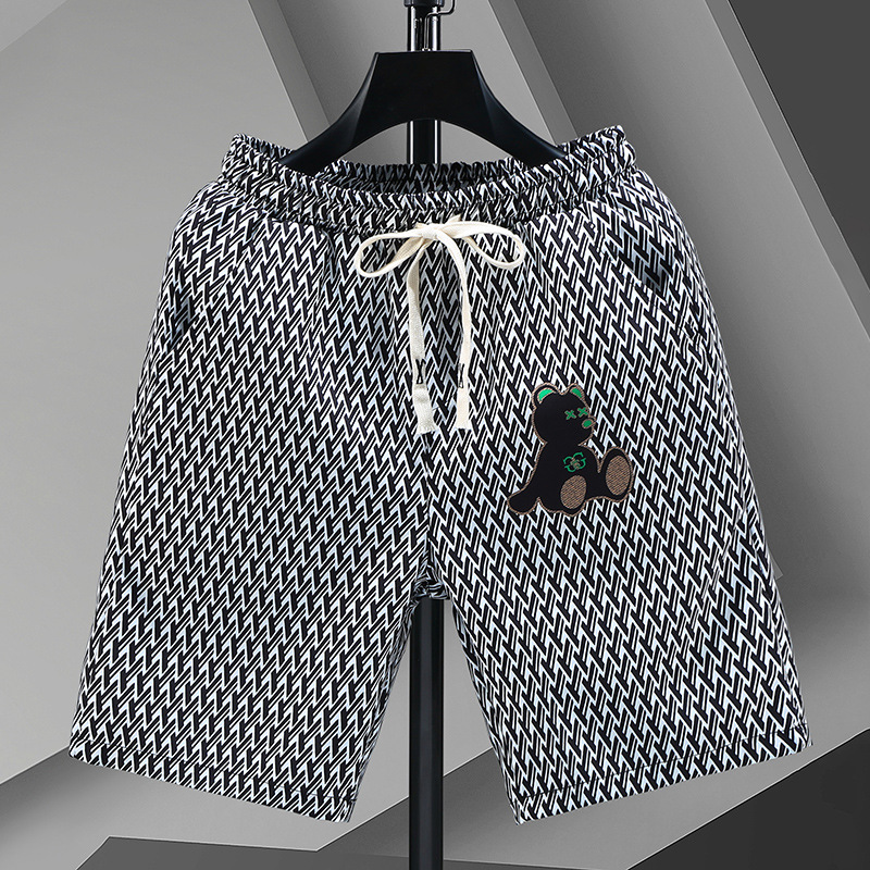 Shorts Men's Summer New Fashion Ice Silk Capris Casual Quick Drying Pants Loose Sweatpants Fashion Beach Pants_voghion.com