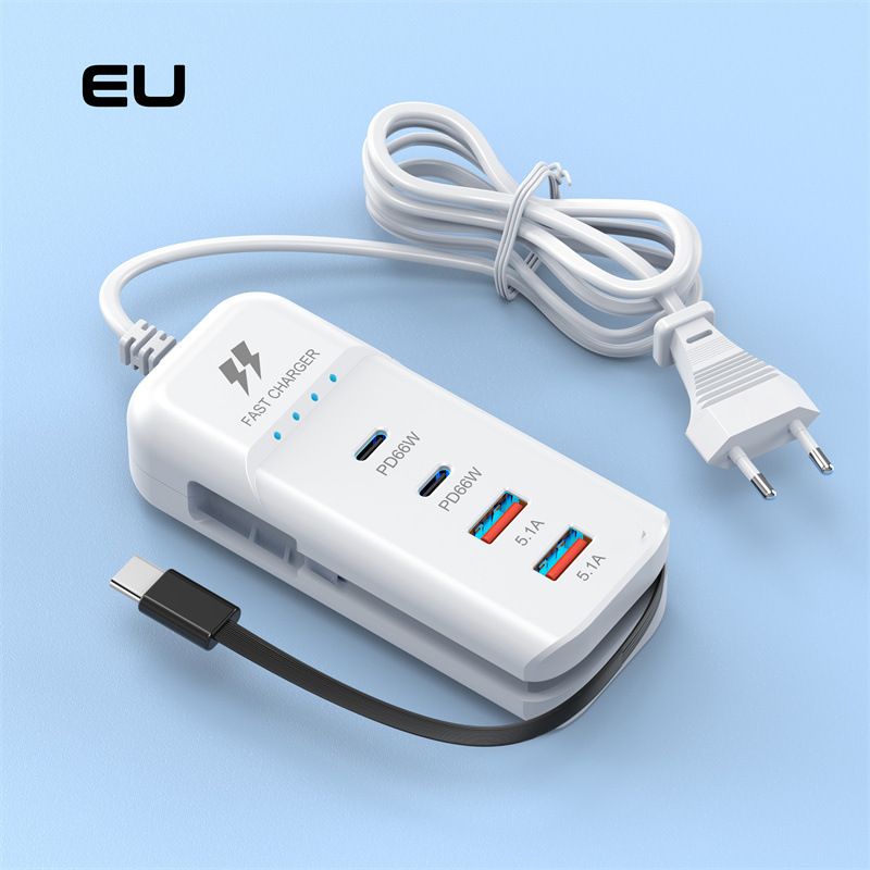 Cargador de teléfono móvil PD + puerto USB con cabezal de carga múltiple, adecuado para Android 3.1a, tipo C_voghion.com