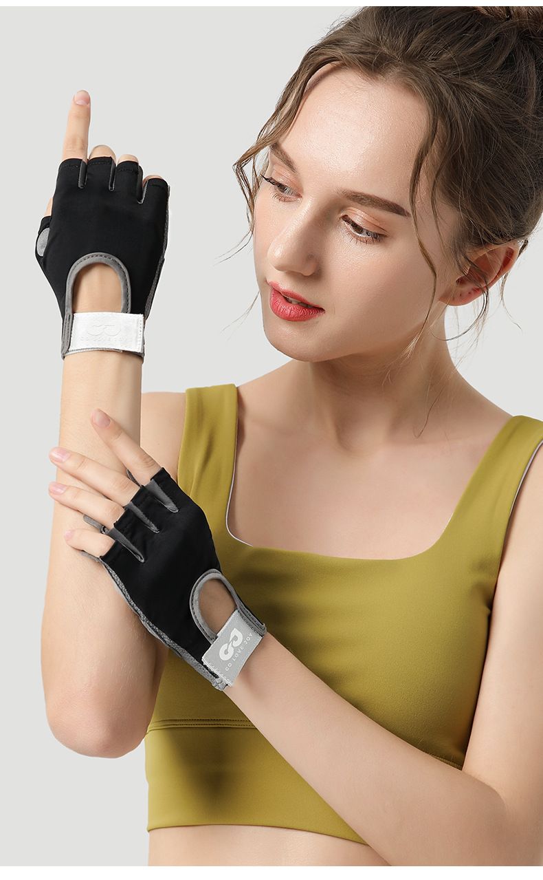 New Sports Fitness Exercise Non-slip Shock-absorbing Half-finger Gloves Durable_voghion.com