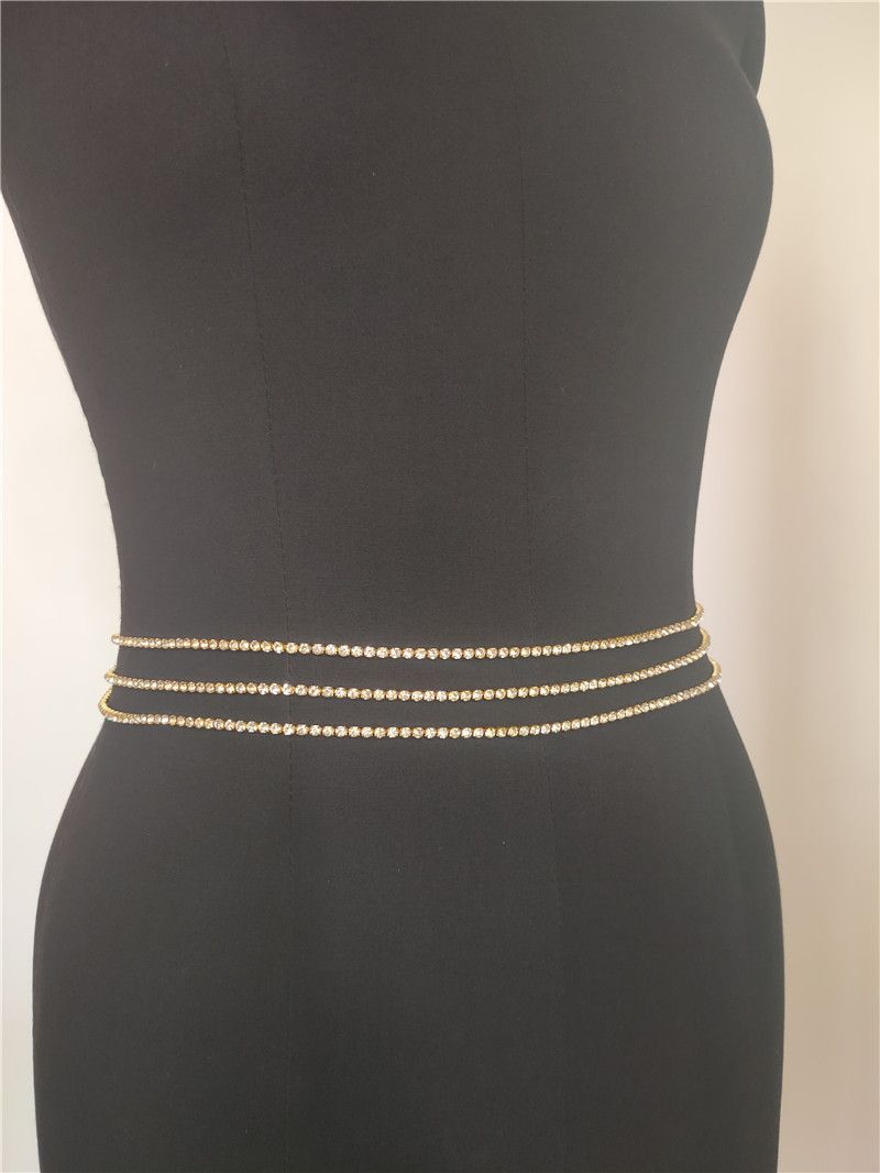 Gioielli da donna con catena in vita con diamanti scintillanti e tripli con diamanti singoli_voghion.com