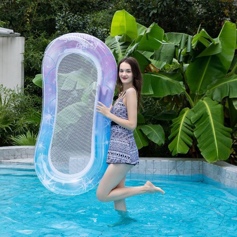 Adult Water Single Leisure Bed, Hammock, Lounge Chair With Mesh, Inflatable Floating Raft, Beach Swimming Equipment_voghion.com