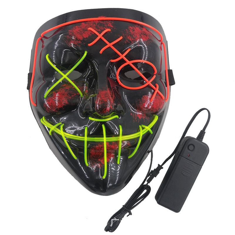 Halloween hideg fény LED Halloween maszk maskara party horror szellem maszk_voghion.com