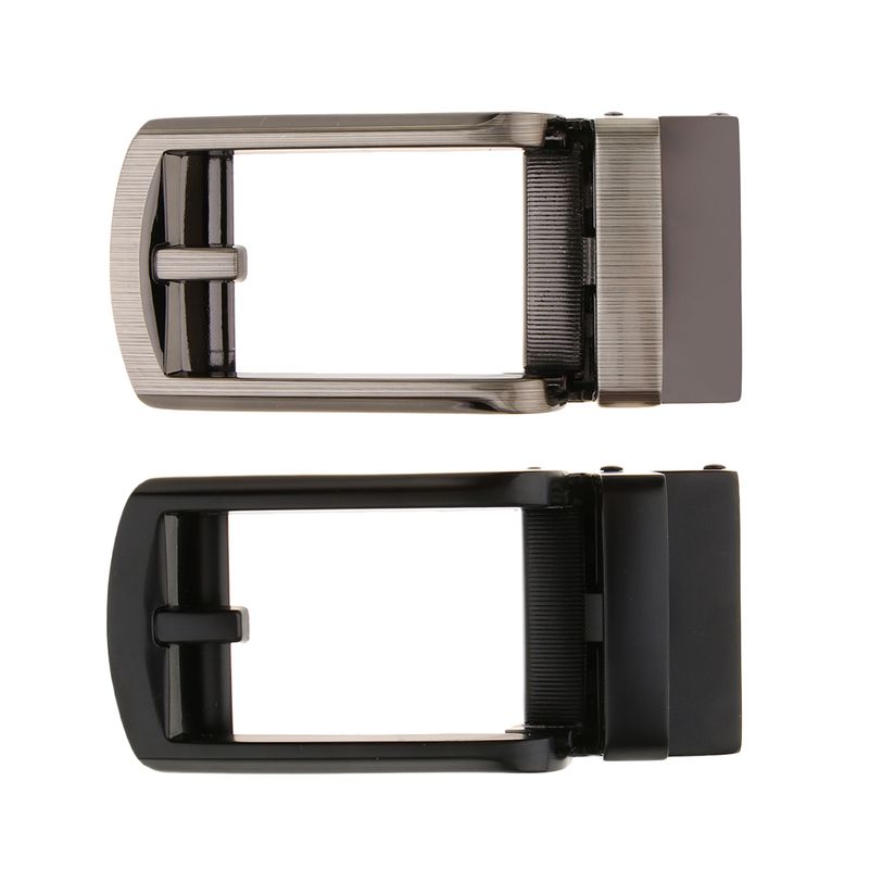 HOT Men’s Metal Automatic Buckle Leather Making Supplies Ratchet Slide Belt Accessories_voghion.com