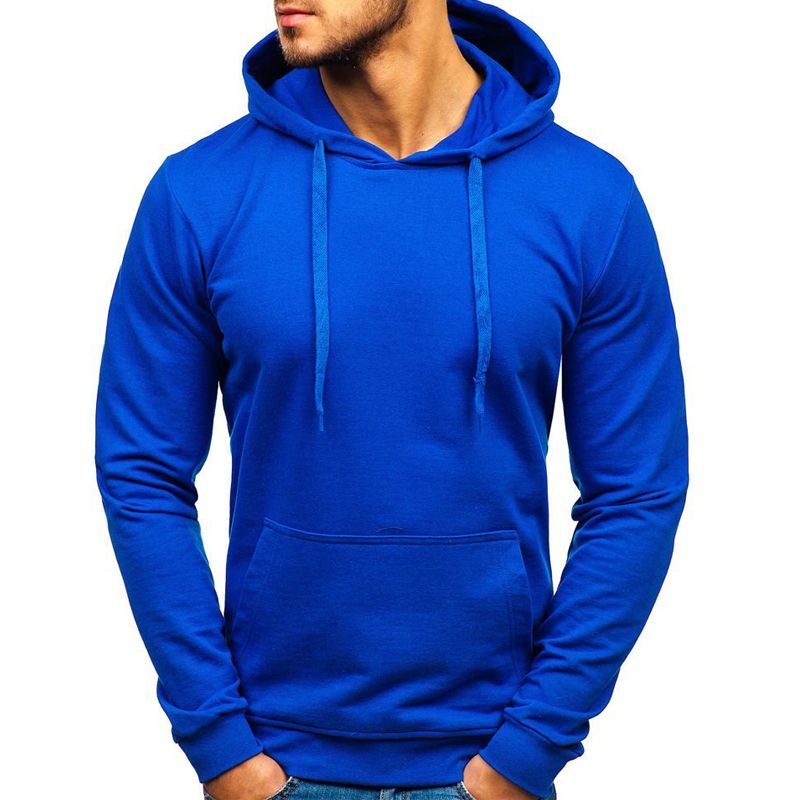 Lockerer Herrenpullover Einfarbiger Kapuzenpullover für Jugendliche_voghion.com