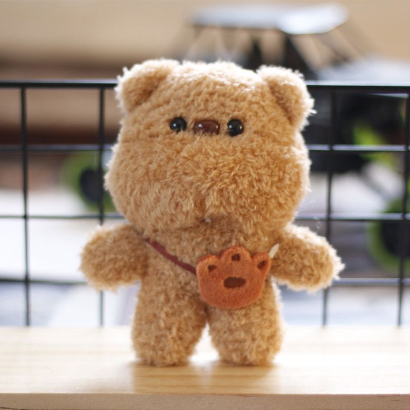 PP Plüschbaumwolle, entzückender Tier-Schlüsselanhänger, süßer brauner Teddybär-Anhänger, Tasche_voghion.com