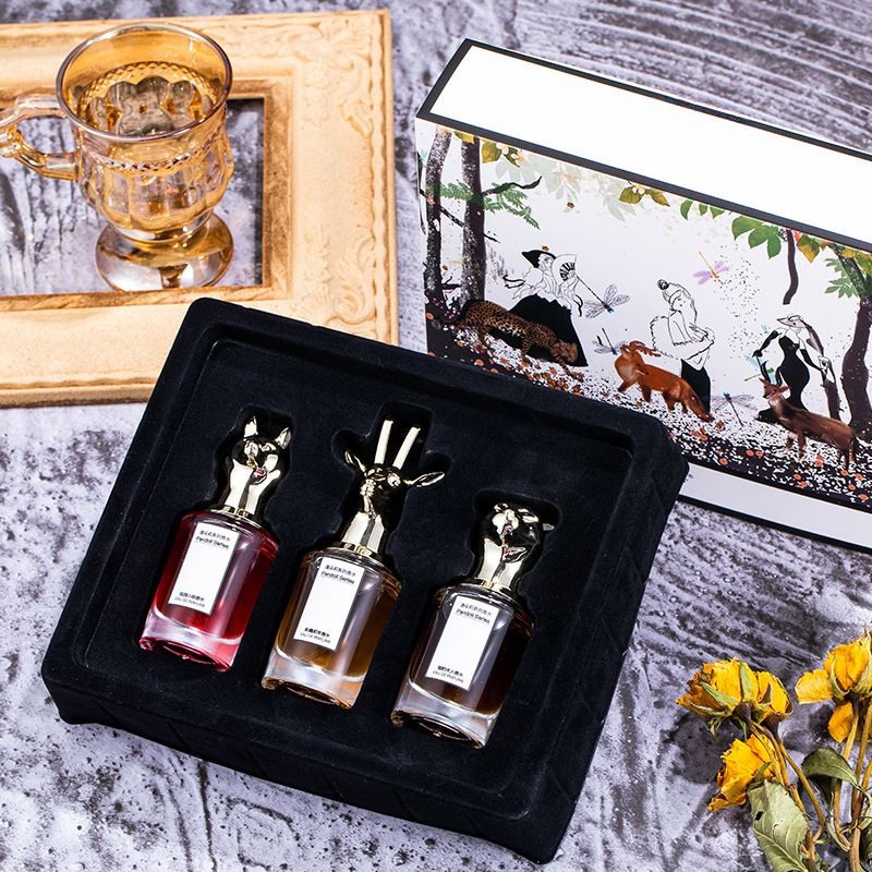 Die Geschichte von Blumen Cross Border Beast Head Fox Elk Tier Parfüm Geschenkbox Set für Männer und Frauen Beliebte Online-Live-Übertragung_voghion.com