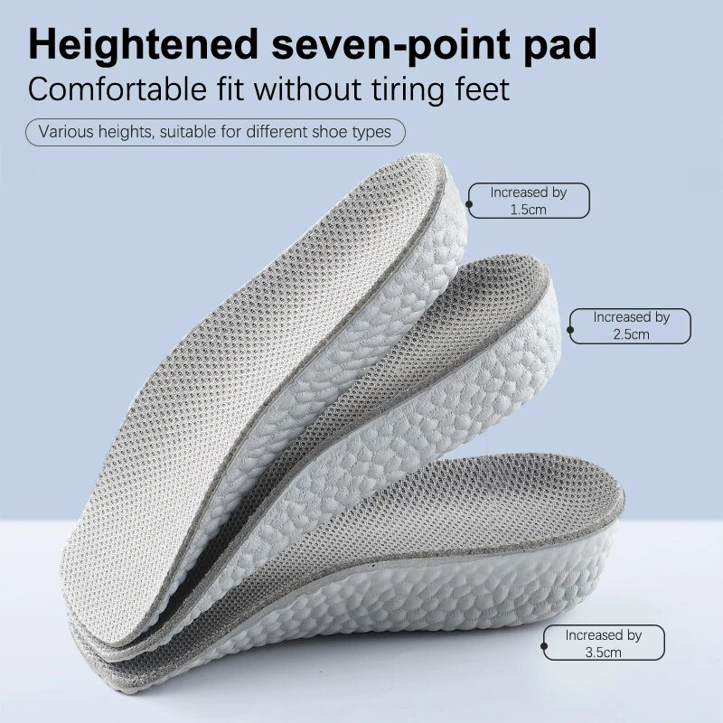 1 Pair Height Increase Insoles For Men Women Shoes Flat Feet Arch Support Orthopedic Sneakers Heel Lift Boost Shoe Pads_voghion.com