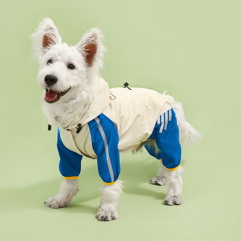 Novo com capuz para cães grandes, capa de chuva impermeável e refletiva para cães, roupas para animais de estimação_voghion.com