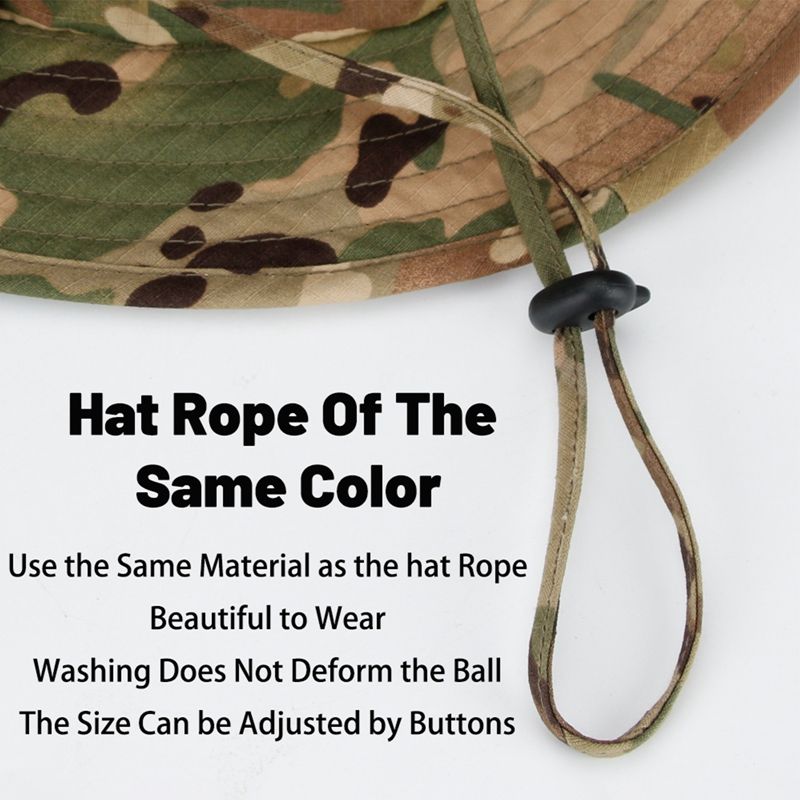 Fashion Flat Top Camo Summer Boonie Camouflage Travel Bucket t Hunting Fishing Adjustable Jungle Bush Cap Men's Hiking Panama_voghion.com