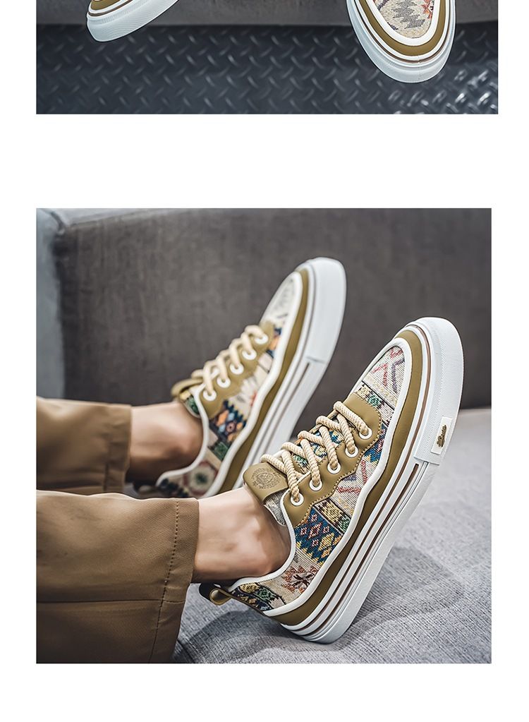 New Summer 2024 Breathable Canvas Men's Fashion Printed Student Korean Edition Trendy Casual Versatile Board Shoes Men_voghion.com
