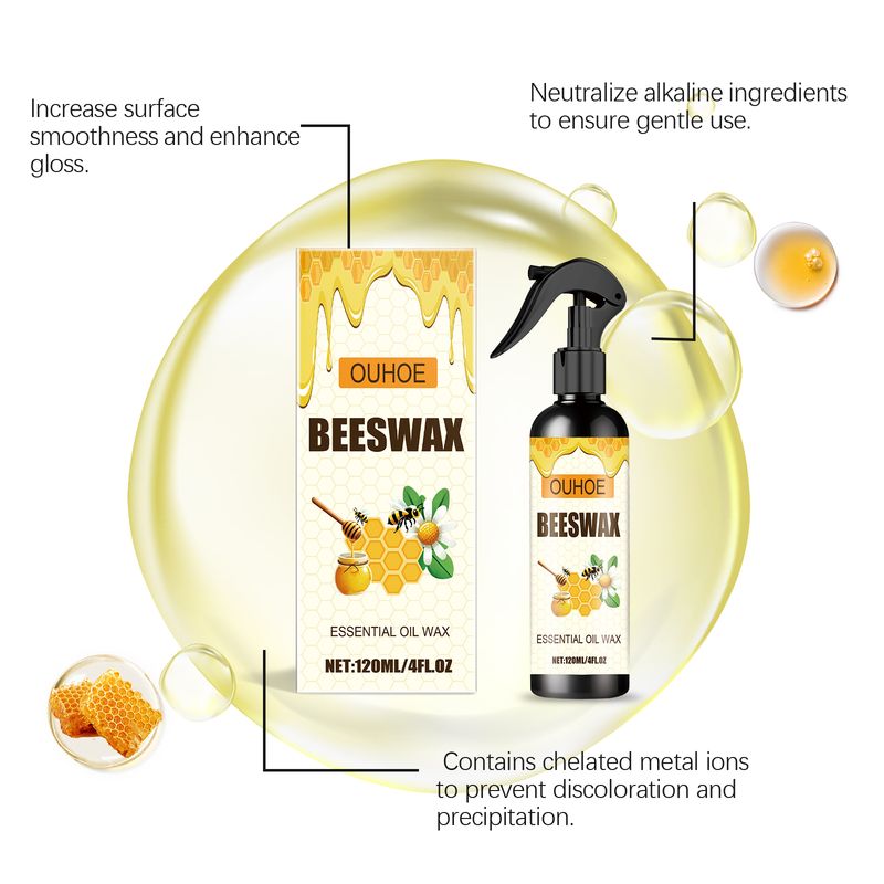 OUHOE mēbeļu bišu vaska aerosols, mēbeļu grīdas kopšana, pulēšana, ūdensizturīgs pretplaisāšanas skrāpējums, atjaunots kopšanas vasks_voghion.com