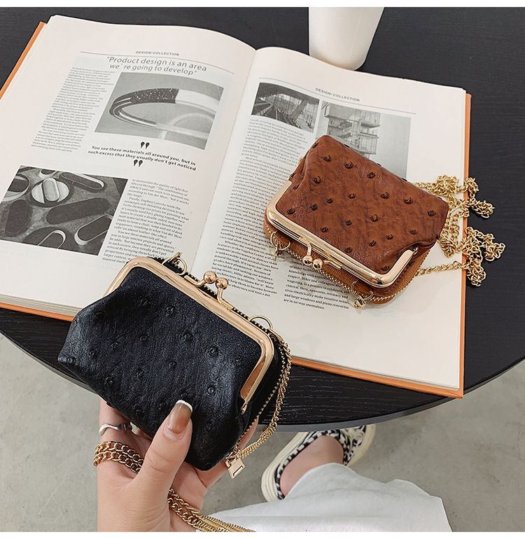 Torebka damska na jedno ramię, wzór strusia, mała torebka typu crossbody, tekstura popularna_voghion.com