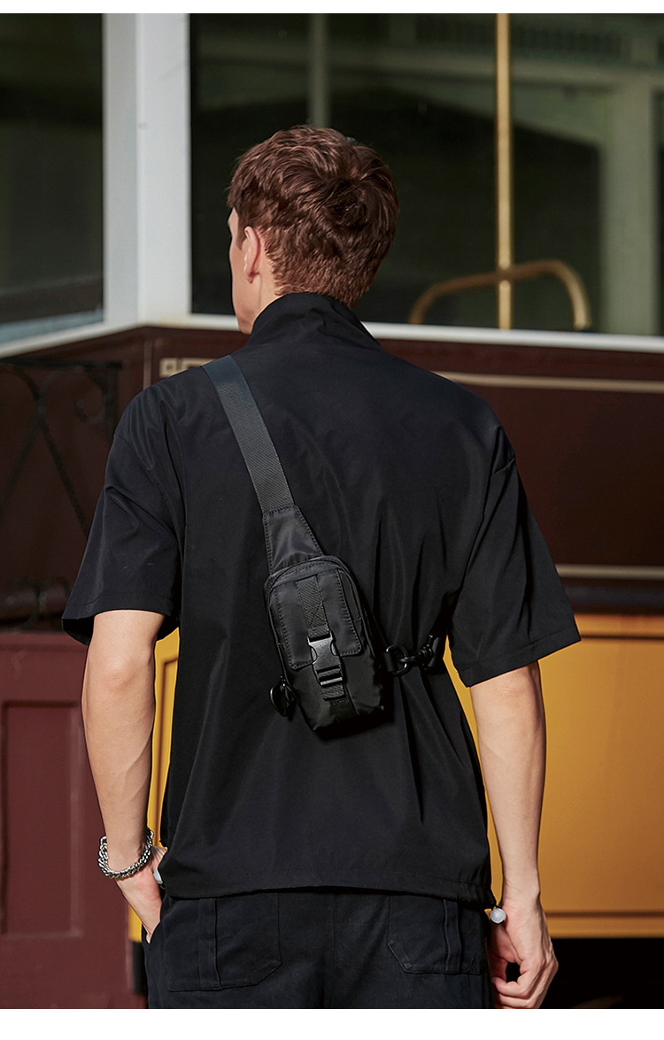 Modische Brusttasche, wasserdichte kleine vielseitige Umhängetasche für Herren, Mini-Umhängetasche der Street-Fashion-Marke für Herren, Vitalitätstasche für Studenten._voghion.com