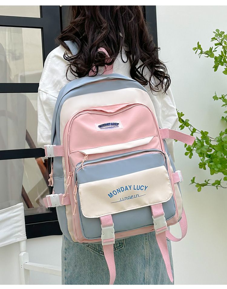Stylish Unisex Backpack - Large Capacity Waterproof Laptop Bag For School & Travel, Trendy Letter Print Design, Lightweight & Durable_voghion.com