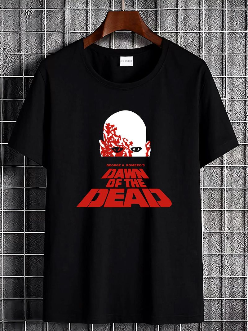 Maglietta con stampa retrò del film Dawn Of The Dead di George A Romero del 1978, HQ, pesante, girocollo, versatile, traspirante, unisex, abbigliamento firmato, elasticizzato_voghion.com