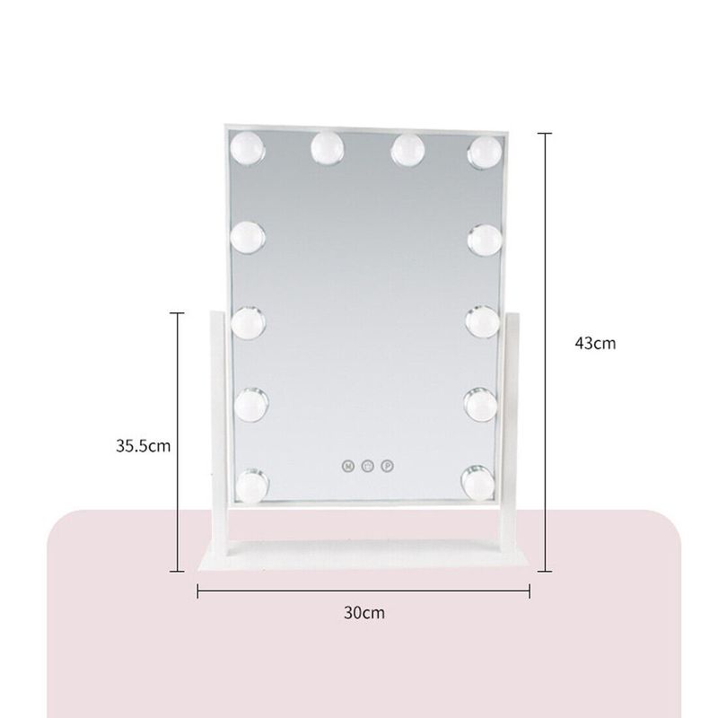 with 12 Lights LED Dressing Table Mirror Hollywood Mirror Vanity Make Up Mirror_voghion.com