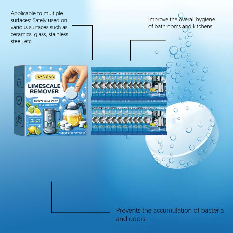 Jaysuing Multi-Purpose Scale Removal Effervescent Tablet Scale Cleaning Effervescent Tablet Electric Kettle Scale Cleaning Tablet_voghion.com