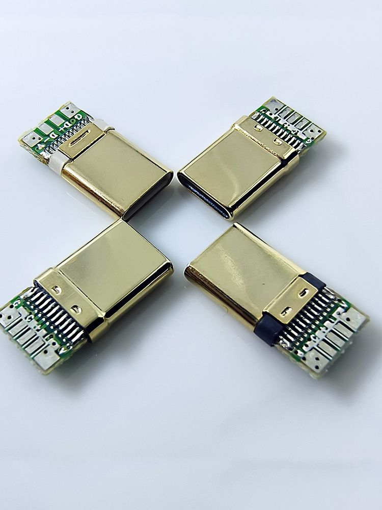 Spina di ricarica per tastiera del computer USB Type-C placcata in oro di qualità imbattibile, giunto per cavo dati per telefono cellulare con guscio elastico lucido._voghion.com