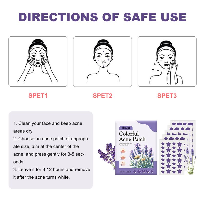 Hoygi Colorful Acne Patch, Repair Acne Closing Mild Non-Irritating Smooth Skin Acne Patch_voghion.com