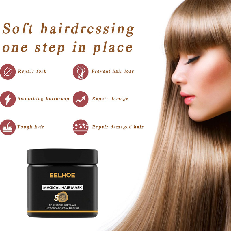 Mascarillas de queratina para el cabello dañado tratamiento mágico rizado suave y liso brillante hidratación profunda alisar acondicionador cuidado del cuero cabelludo_voghion.com