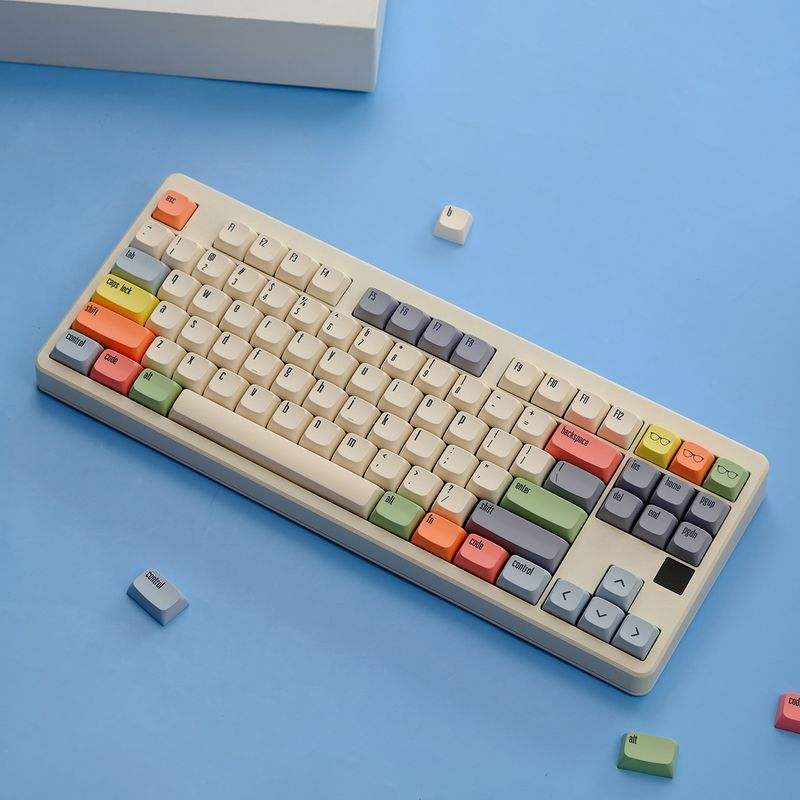 2410XDA Płócienna sublimacja cieplna 5-stronna klawiatura mechaniczna PBT nasadki klawiszy krzyżowe_voghion.com