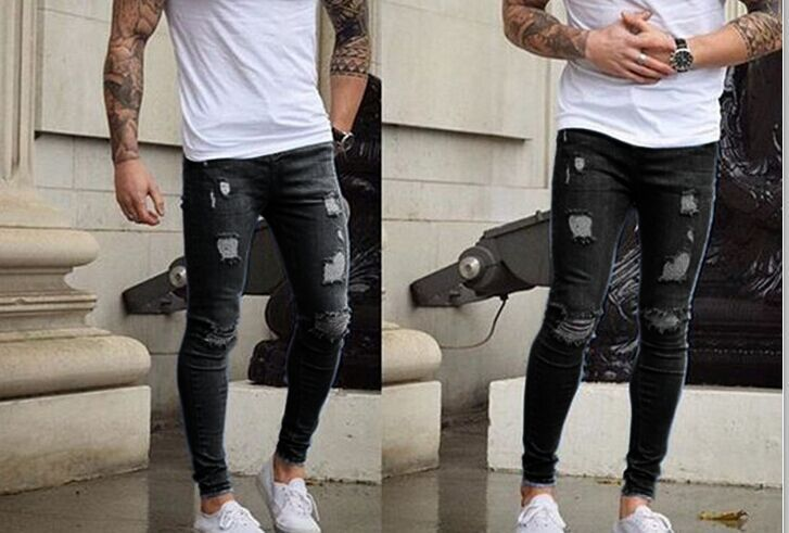 Großhandel mit neuen weißen und getragenen Slim Jeans für Männer in Europa und Amerika_voghion.com