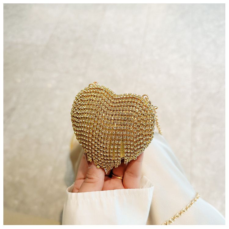 Neue Promi-Mini-Herzform Mode Diamant Perle Mini Geldbörse Abendtasche Kette Tasche_voghion.com