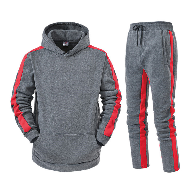 Survêtements pour hommes Automne et hiver Ensemble à capuche pour hommes Casual Pull de sport chaud Pull Pantalon de jogging Ensemble 2 pièces_voghion.com