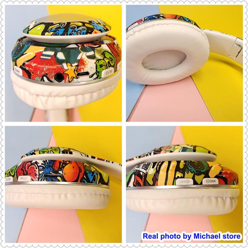 Cuffie wireless per bambini con microfono e luce flash, cuffie stereo Bluetooth, giochi musicali, regalo per ragazze e ragazzi_voghion.com