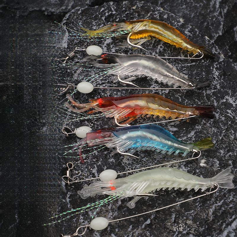 Guojie Gear High Simulation Soft With Hook Bait Fishing Shrimp Lure_voghion.com