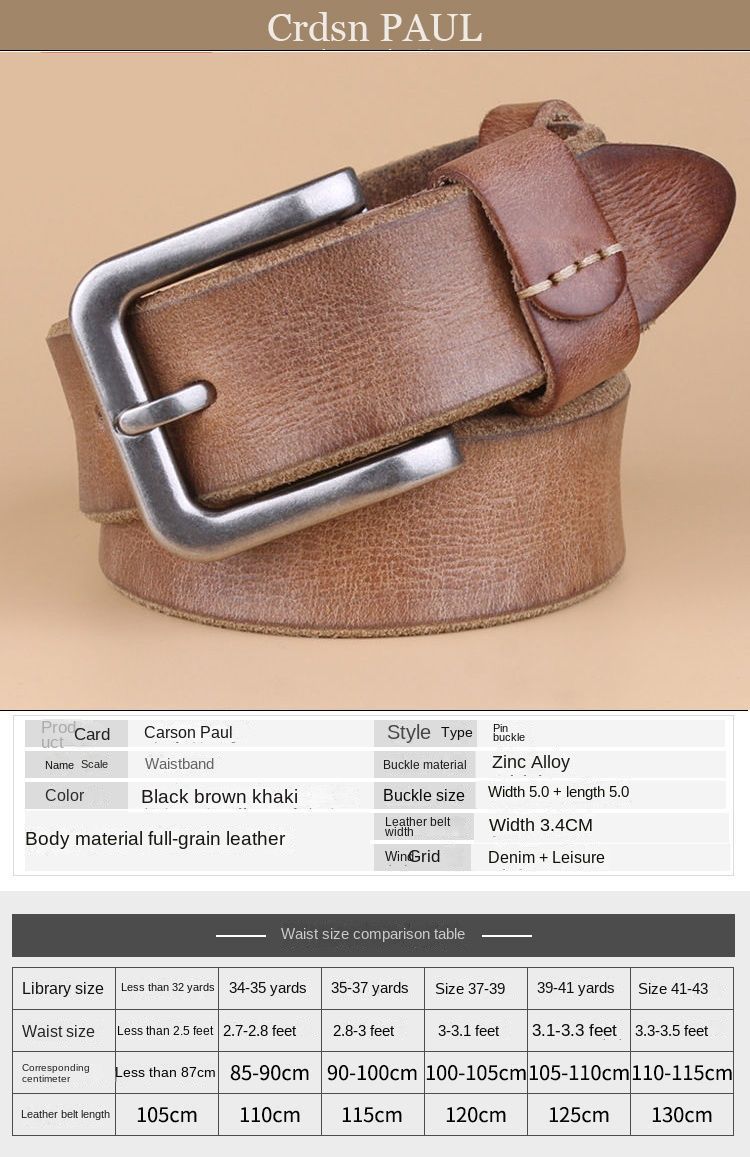 HOT High Quality Belt Men's Genuine Top Layer Pure Leather Pin Buckle Jeans Fashion Belts for Men Designer Brand_voghion.com