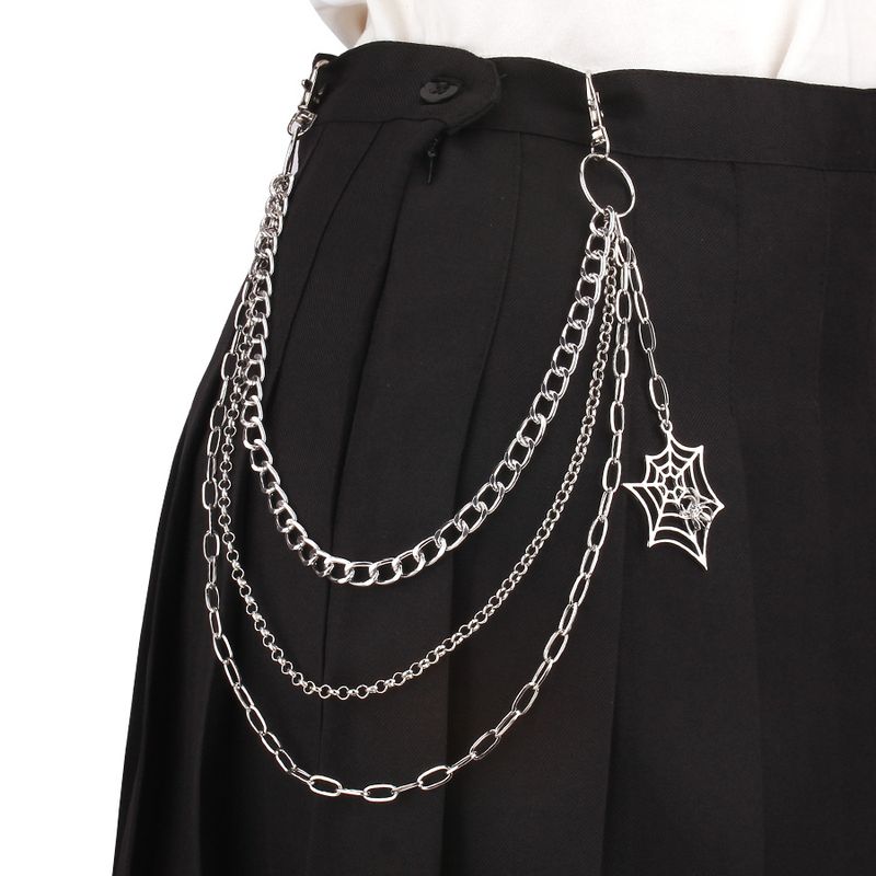 Personalized Sweet Cool Hip Hop Punk Spider Web Pant Gothic Multi Layered Metal Body Chain_voghion.com