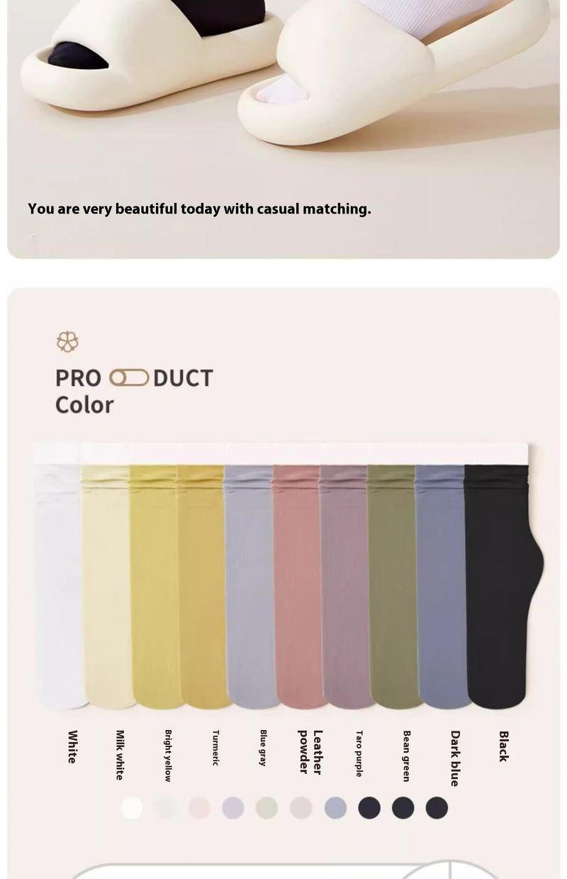 Meias finas femininas de verão, meias longas de cor sólida, primavera e verão, até a panturrilha_voghion.com
