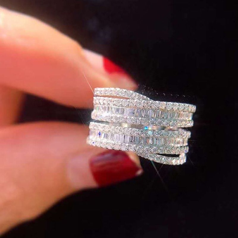 Anello Cao Shi intarsiato con anello in zircone a forma di T Fede nuziale da donna_voghion.com