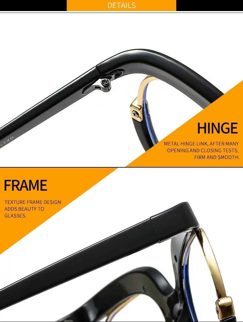 Large Frame Flat Glasses Personality Rainbow Color Glasses Frame Can Be Matched With Myopia Glasses Fashion Glasses Frame_voghion.com