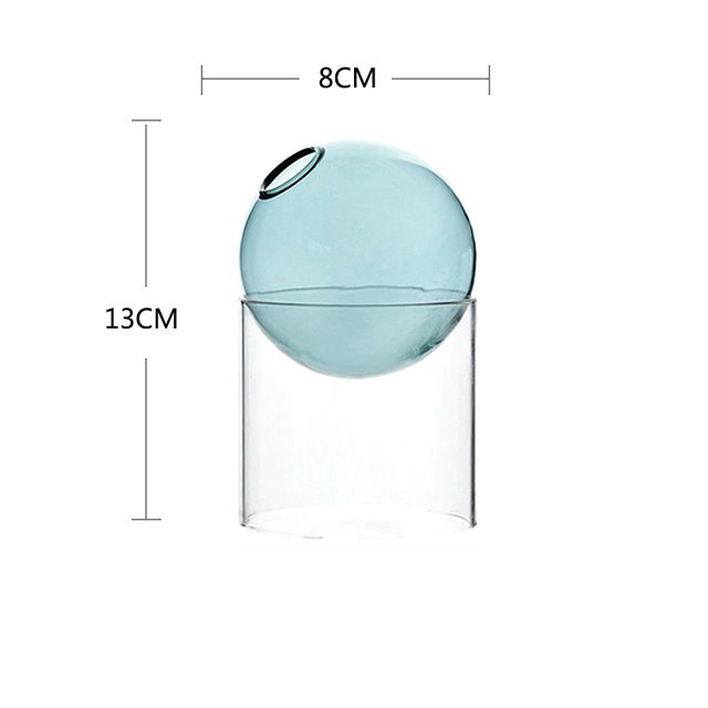 Living Room Decoration Glass Vase Home Decore Vases for Flowers Modern Nordic Spherical Hydroponic Tabletop Vase Transparent_voghion.com