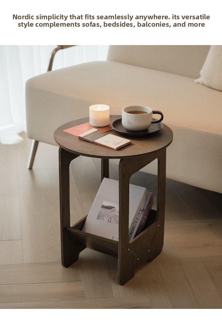 Comodino per la casa, contenitore per soggiorno, moderno e minimalista, stile portatile, bianco e nero, mobili bicolore rotondi_voghion.com