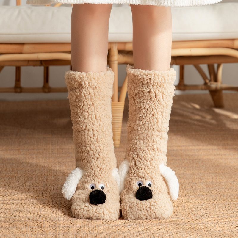 Ladies Winter Warm Plush Socks Thickened Coral Plush Socks Plush Socks Sleeping Home Floor Socks_voghion.com