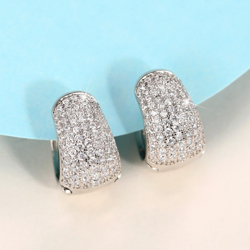 Orecchini a cerchio leggeri con diamanti incrostati, stile hip hop, da uomo e da donna, Luffian American Ear Hoops_voghion.com