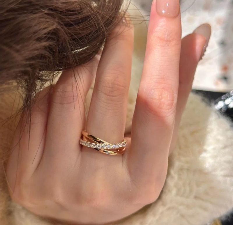 S Dreikreis-Wrap aus reinem Silber für Damen, Nischenkreuz-Luxusdesign, High-End-Zeigefinger-Persönlichkeit, offener Minimalist_voghion.com
