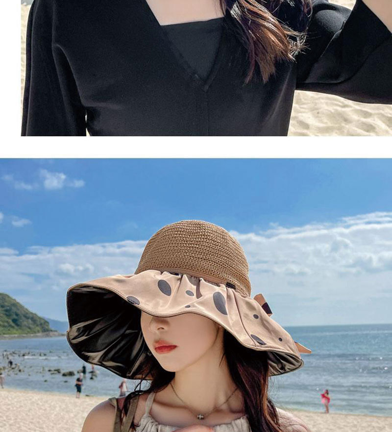 Versione coreana della spiaggia a tesa oversize per il pescatore versatile in gomma nera minimalista da esterno da donna con incavo_voghion.com