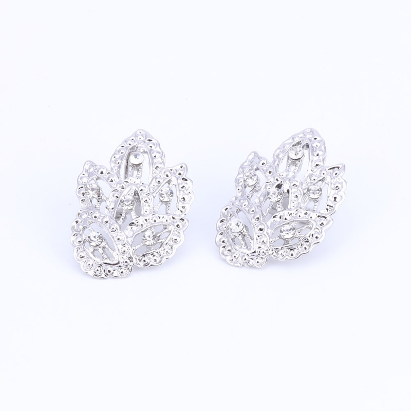 Nuovo colore argento matrimonio nigeriano perline africane set di gioielli moda donna set di gioielli in cristallo di Dubai_voghion.com