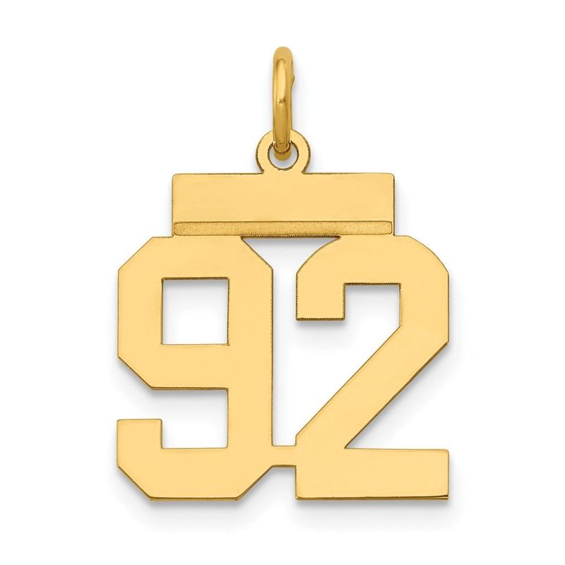 14k Small Polished Number 92 Charm_voghion.com