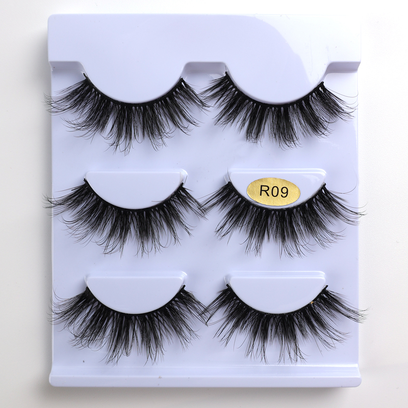 Pairs 6D 3 False Eyelashes Multilayer Thick Imitation Mink Hair Natural Dramatic Long Wispy Lashes Makeup_voghion.com