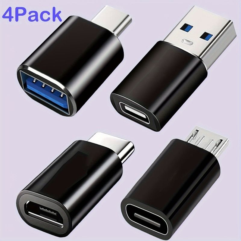 USB 3.0 OTG, Micro USB vers USB-C, finition métal noir élégant – Compatible avec MacBook Pro, Samsung Galaxy, smartphones, ordinateurs portables, PC, etc._voghion.com