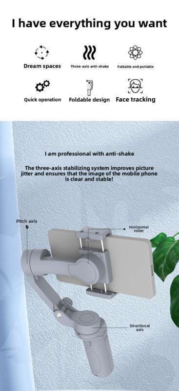 F5 Handheld Three-axis Phone Stabilizer Shake, Internet Celebrity Live Streaming, Face Tracking, Anti Shake Shooting,_voghion.com